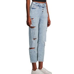 Arizona Juniors Adaptive Womens Highest Rise Slim Fit Straight Leg Cut Out Jean